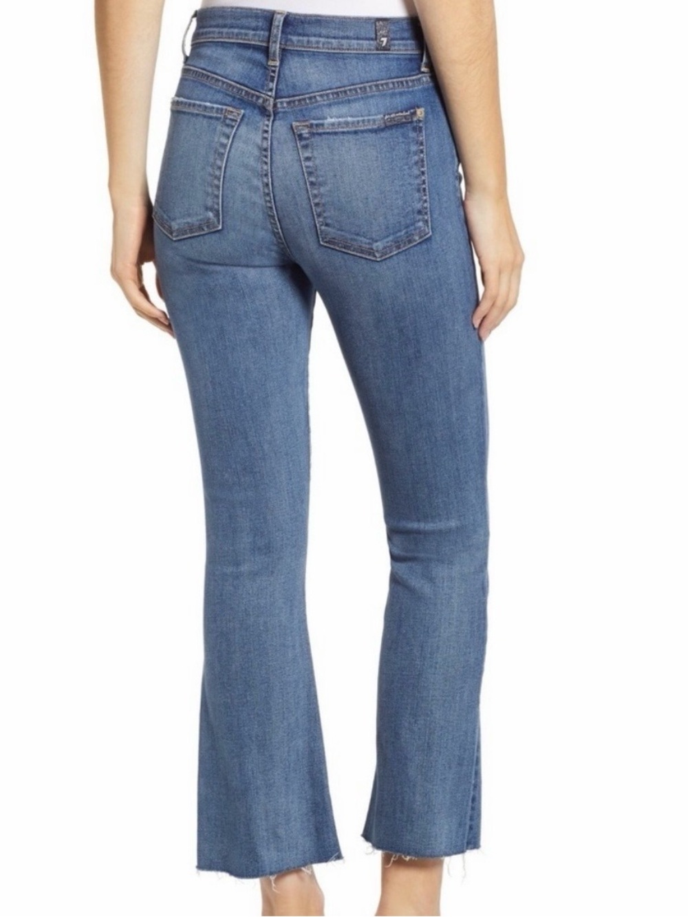 7 For All Mankind Women's Straight Leg Jeans in Mid Blue